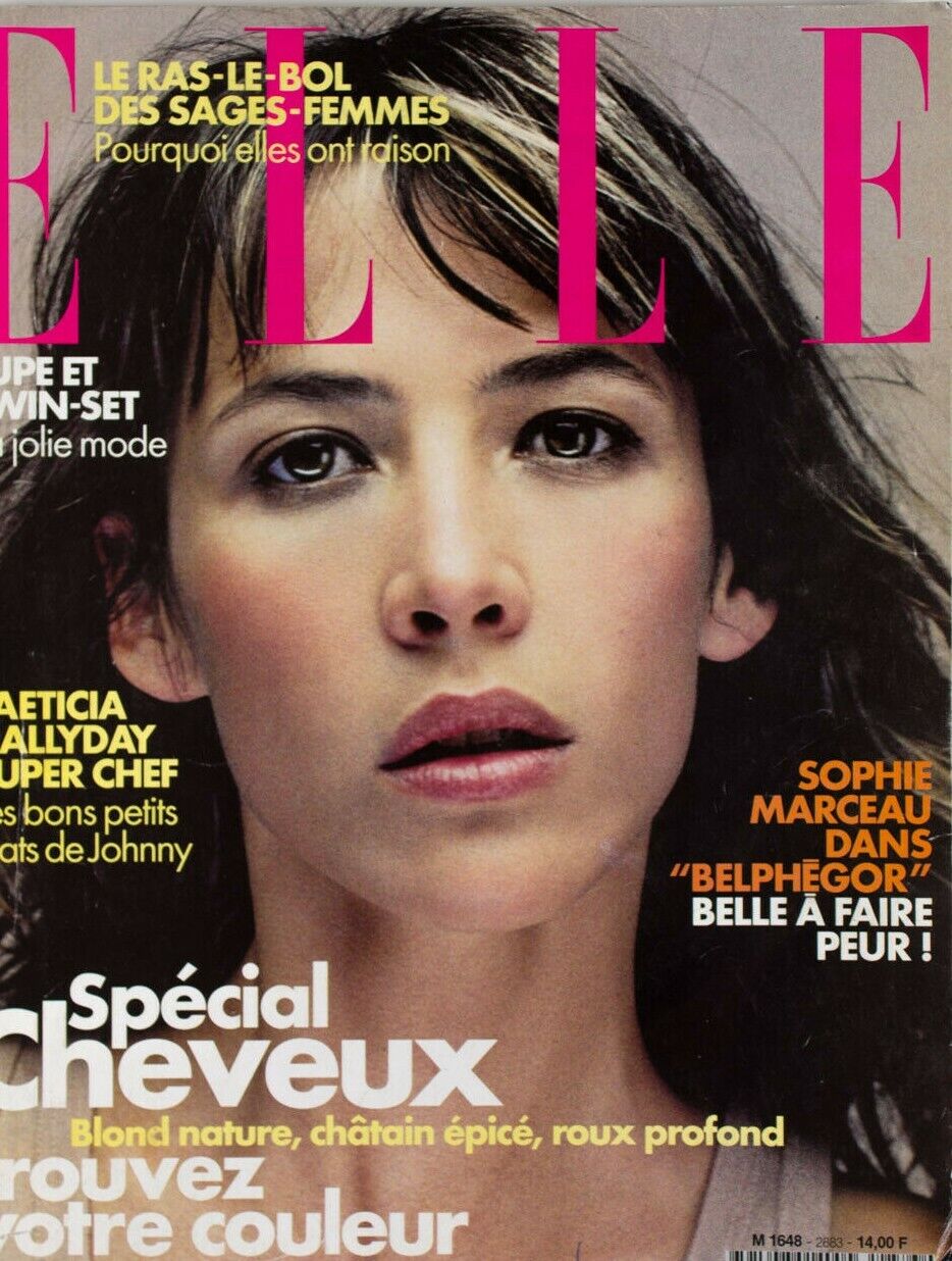 SOPHIE MARCEAU Laetitia Hallyday FRENCH ELLE magazine VTG fashion 2001 April