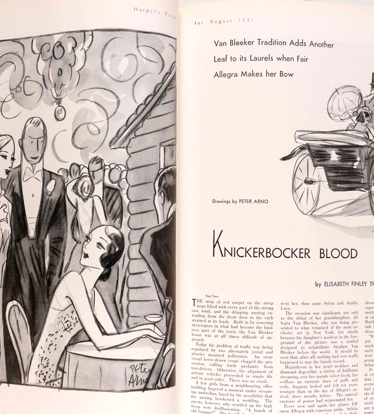 Erte BARON DE MEYER Peter Arno HARPER'S BAZAAR August 1931 Vionnet LUCKY STRIKE