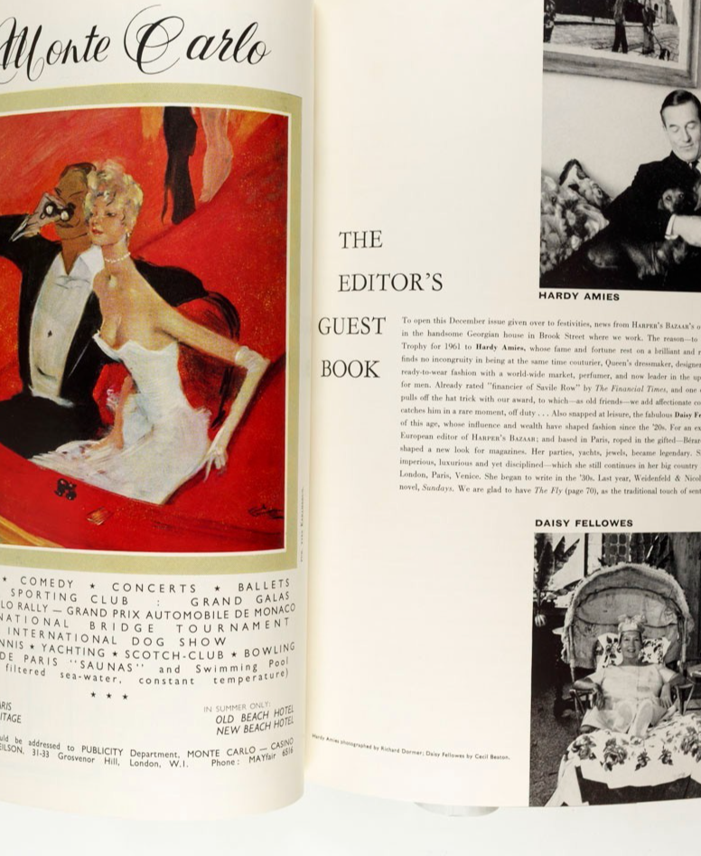 Maggi Eckardt SEAN KENNY Hardy Amies HARPERS BAZAAR December 1961 Daisy Fellowes