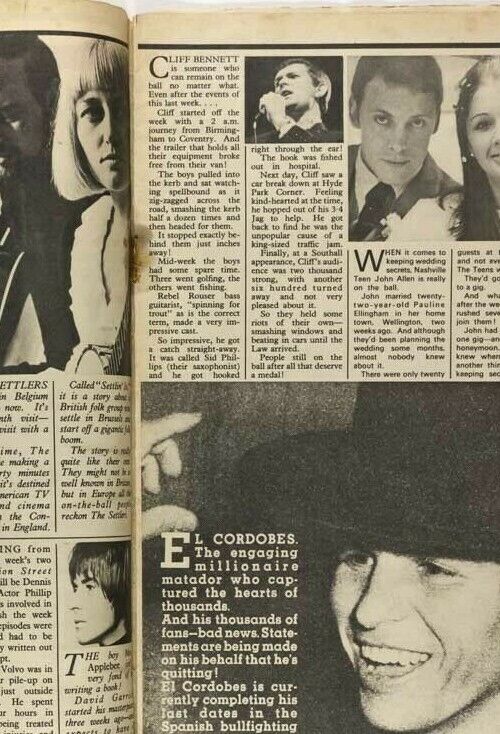 Pattie Boyd GEORGE HARRISON Terry Venables JEFF BECK Fabulous 208 magazine 1960s