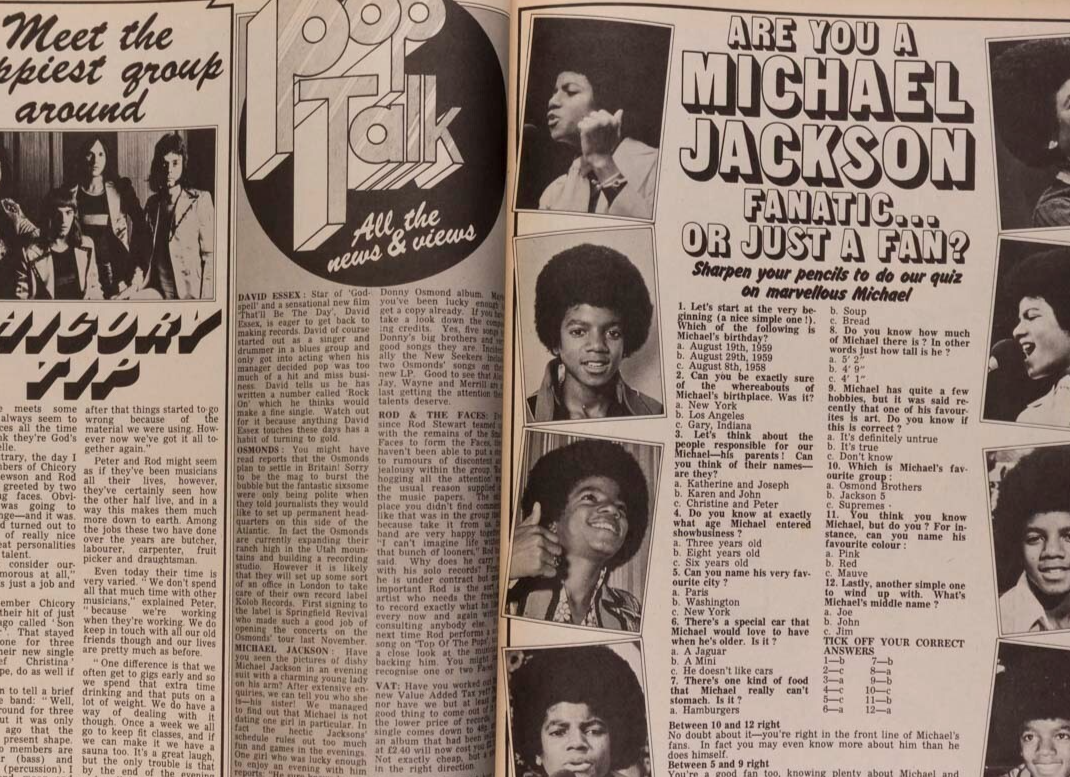 David Cassidy BOWIE Michael Jackson MIRABELLE magazine May 1973 Miss Mouse MUD