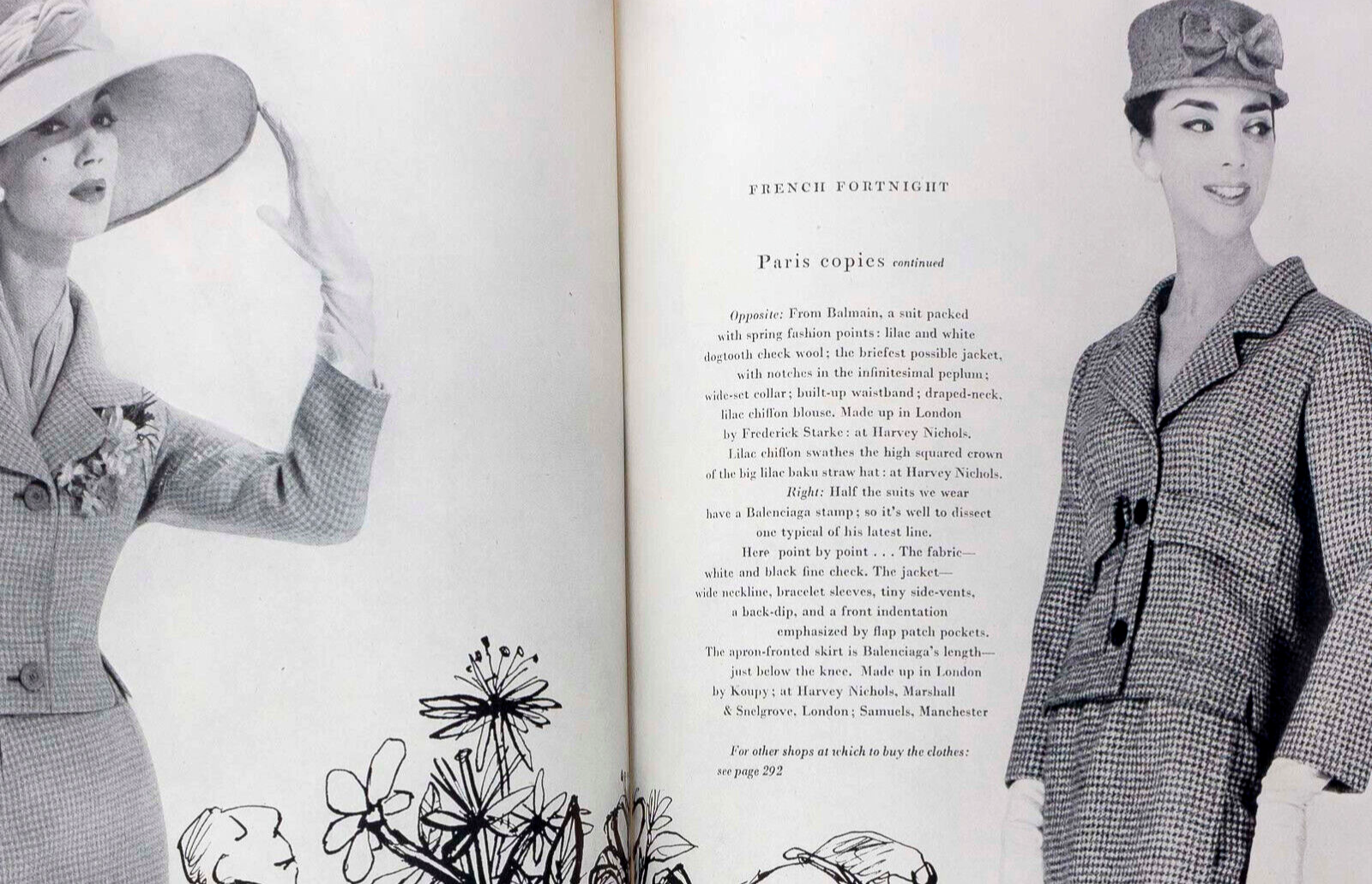 DORIAN LEIGH Parkinson CHRISTIAN DIOR Balenciaga GIVENCHY Cezanne BOURDIN Vogue