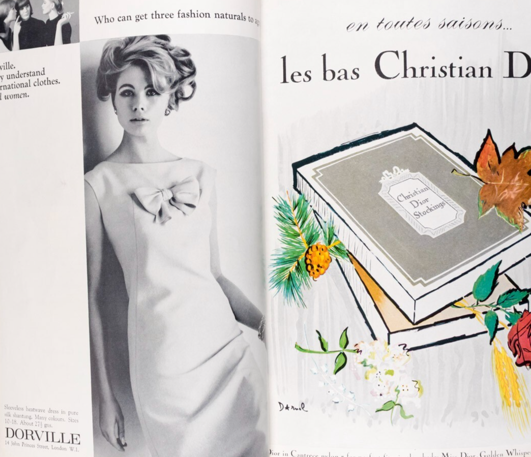 Marie Lise Gres M&S Jean Shrimpton HARPERS BAZAAR May 1965 Dior FENELLA FIELDING