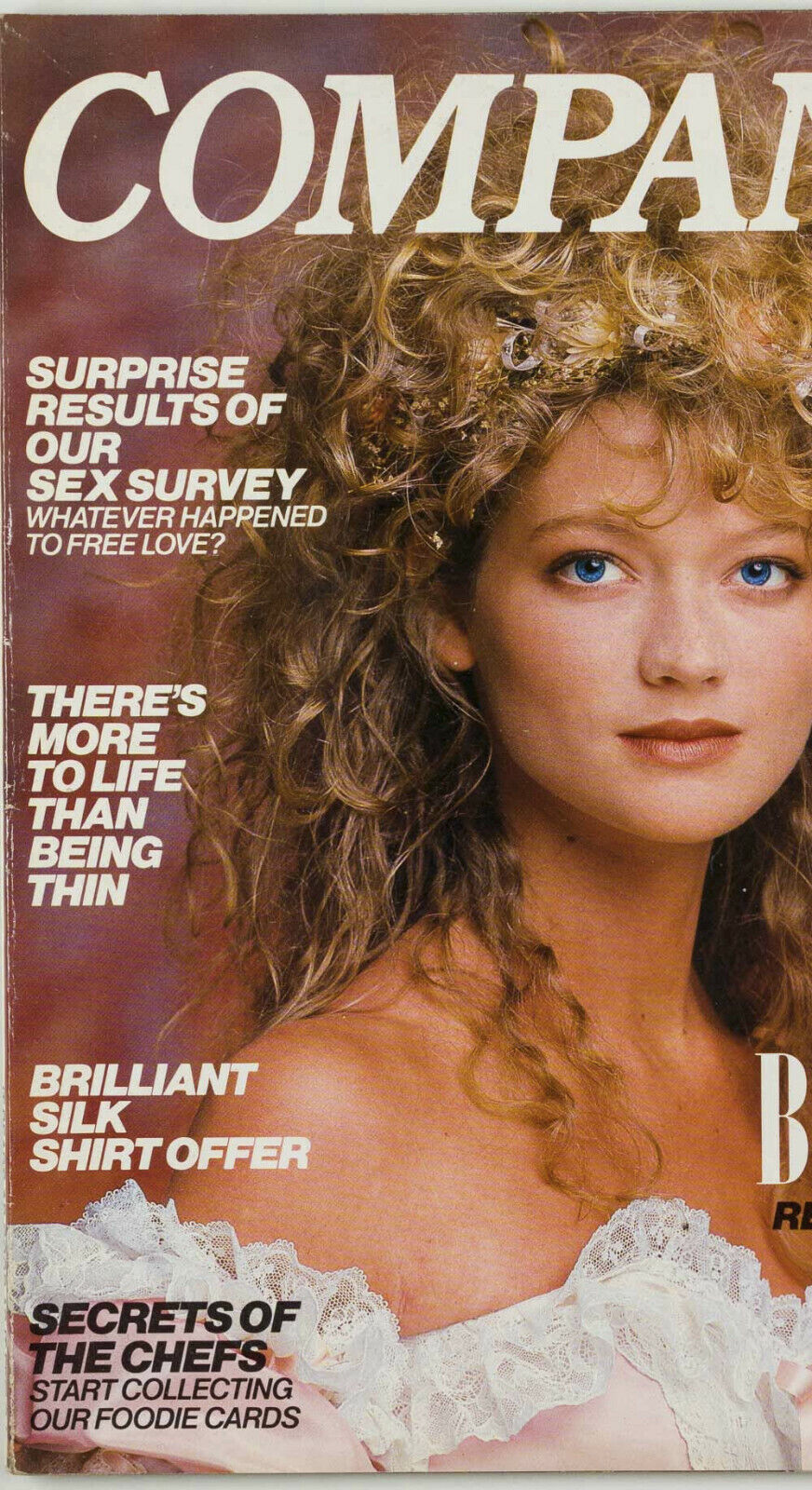 SOPHIE WARD Sex Survey RENOIR Rare UK vtg COMPANY MAGAZINE 1980's Fashion 80s