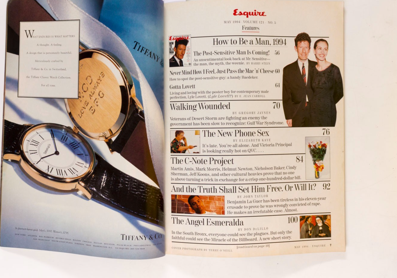 Lyle Lovett CINDY SHERMAN Helmut Newton ESQUIRE magazine May 1994 Jeff Koons
