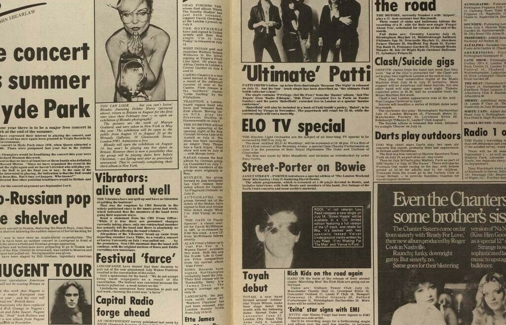 Kate Bush SEX PISTORLS The Clash RECORD MIRROR July 8 1978 Child IGGY POP Disco