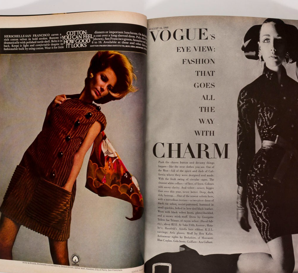 Lauren Hutton TINA AUMONT Norman Parkinson VOGUE August 1968 Veruschka HORST vtg