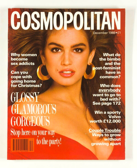 Cindy Crawford BRIDGET FONDA Neil Jordan  UK Cosmopolitan magazine 1988 December