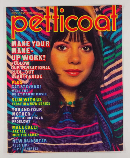 Cat Stevens RAINWEAR Theatre Royal PETTICOAT magazine 1973 February MELANIE vtg