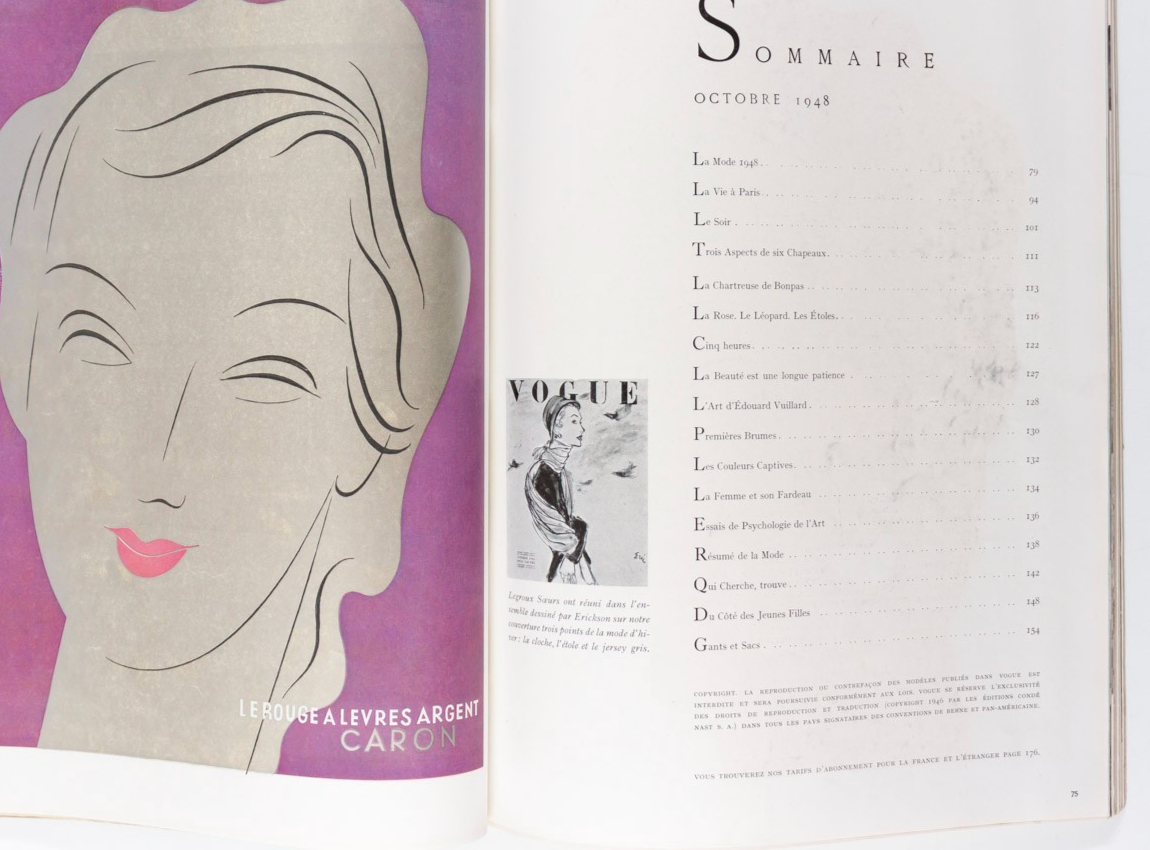 Carl Erickson BALENCIAGA Jean Cocteau PARIS VOGUE October 1948 Anouk Aimee GRES