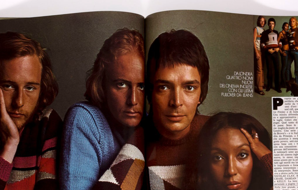 Terence Stamp ANDY WARHOL Tom Baker L'UOMO VOGUE May 1972 Alan Bates KEN RUSSELL