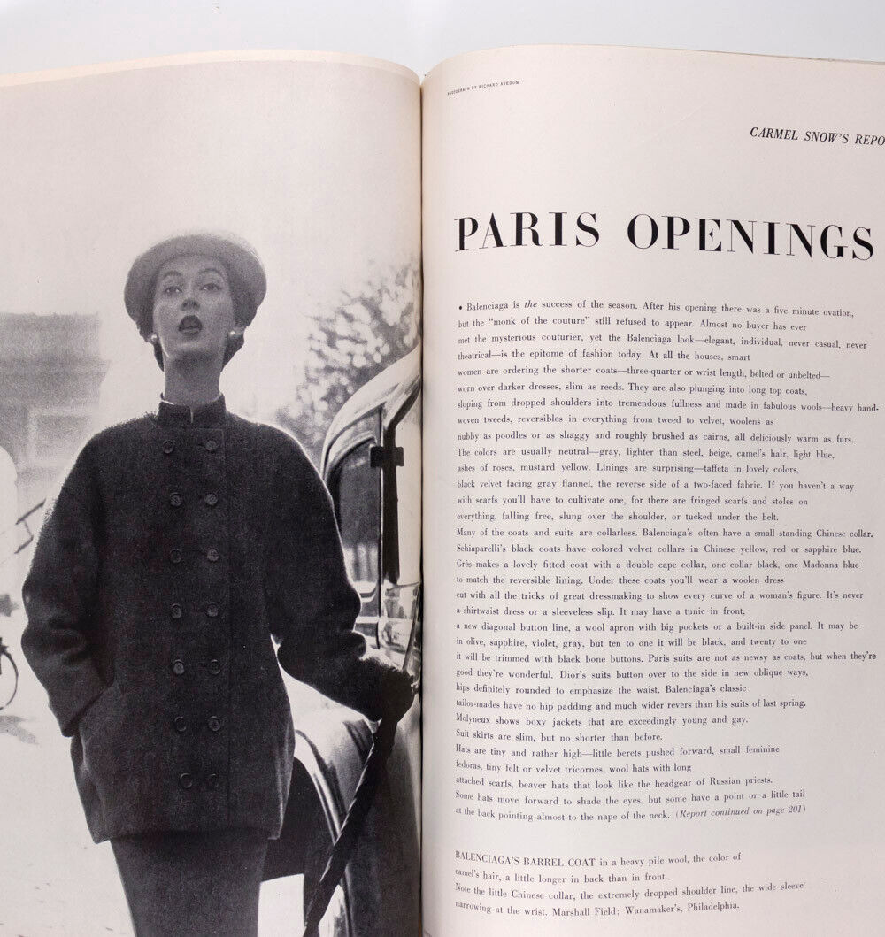 Evelyn Tripp LOUISE DAHL-WOLFE Paris Openings US FALL FASHION vtg HARPERS BAZAAR