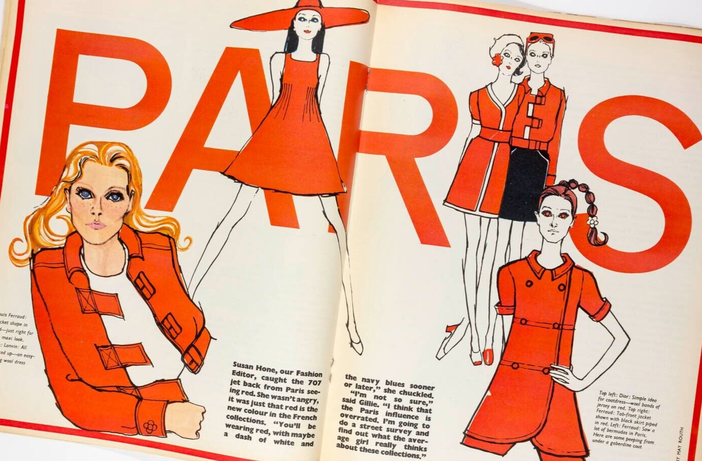 COURREGES May Routh PARIS COLLECTIONS PETTICOAT magazine March 1968 vtg Dior YSL