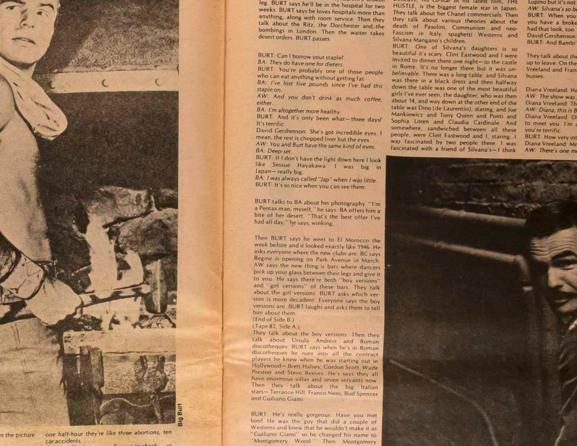 BURT REYNOLDS Patti Smith FRAN LEBOVITZ Valentine's Day INTERVIEW February 1976