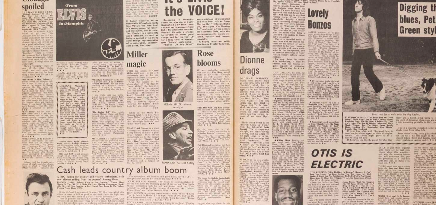 John Lennon ELVIS Marianne Faithfull DISC MUSIC ECHO 16 August 1969 Peter Green