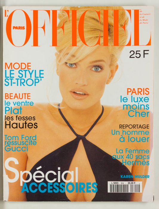 Karen Mulder TOM FORD GUCCI Cher L’OFFICIEL MAGAZINE April 1996 Jerry Hall 804