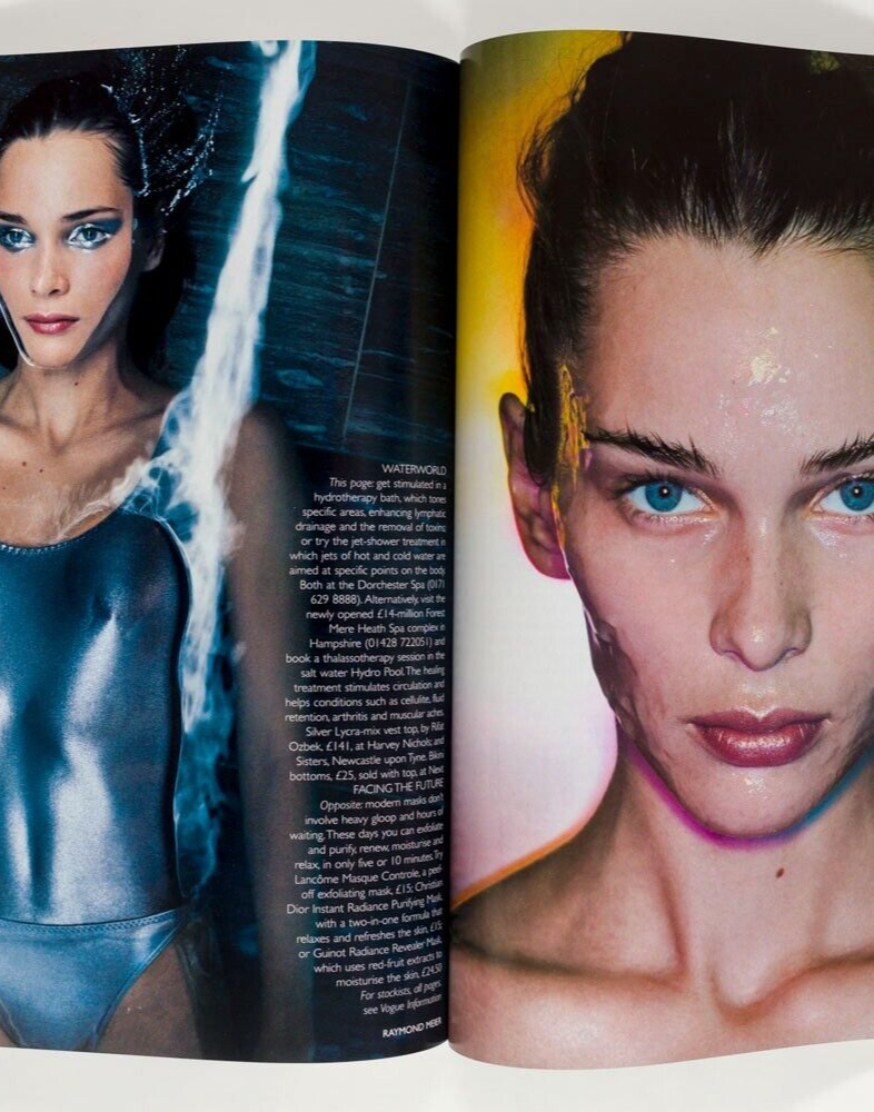 GISELE Bridget Hall TIM WALKER Vogue magazine August 1998 Bruce Nauman YAMAMOTO
