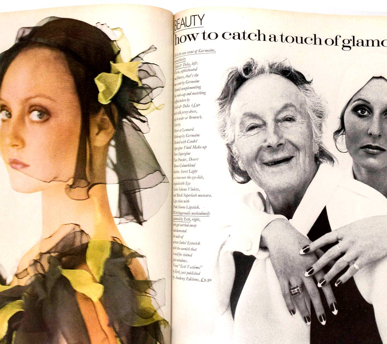 Ingrid Boulting MARC BOLAN Sellers MAGGIE SMITH  Vogue December 1972 Marsha Hunt