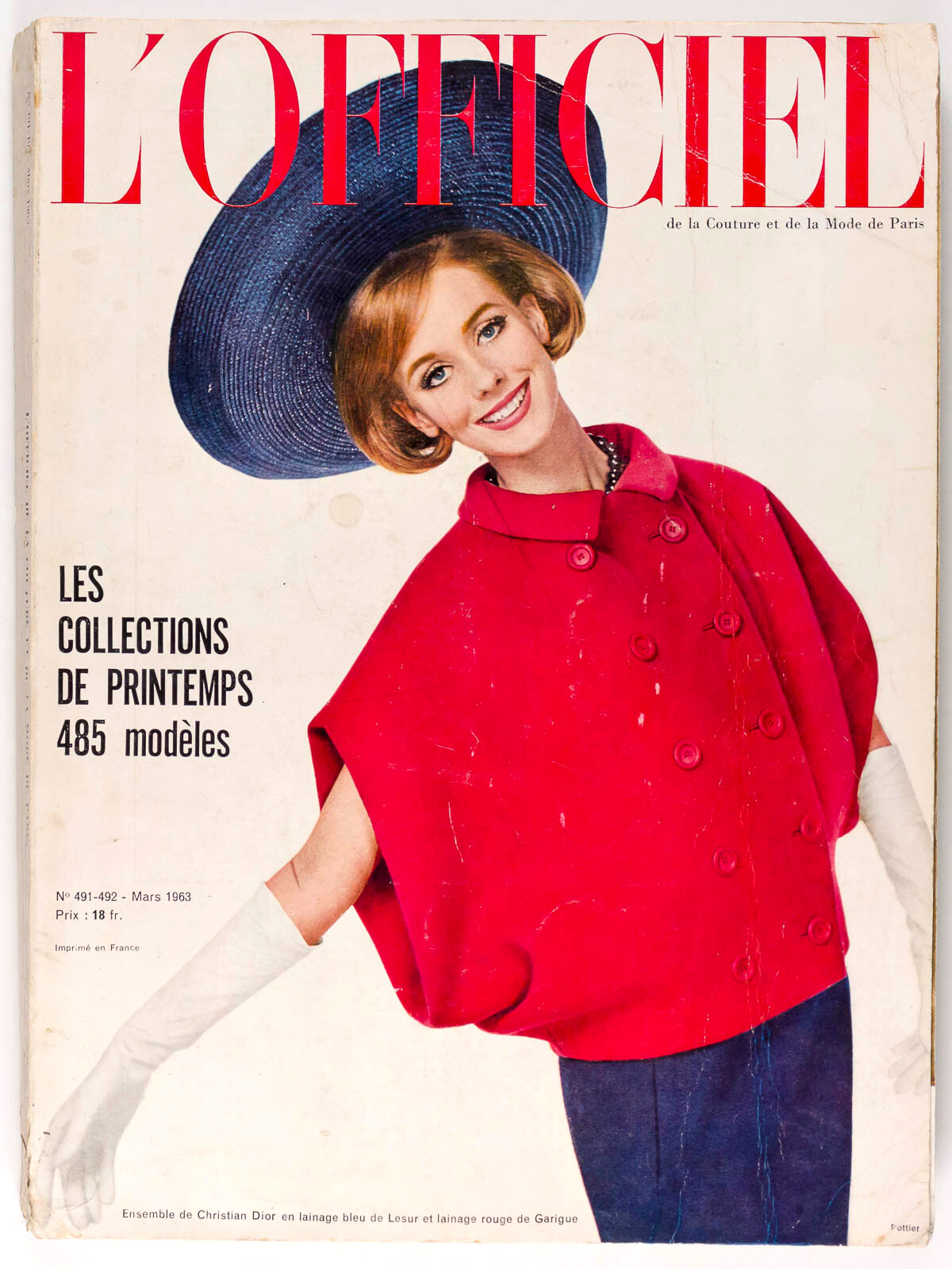 2 x Rene Gruau magazines - L'OFFICIEL March 1963 & Vogue March 1955