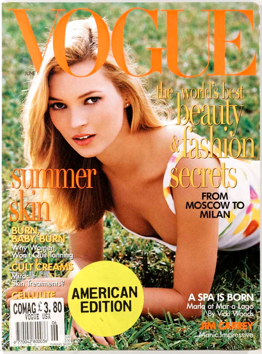 Kate Moss BRUCE WEBER Jim Carrey US VOGUE June 1996 Mar-A-Lago MARLA TRUMP Milan