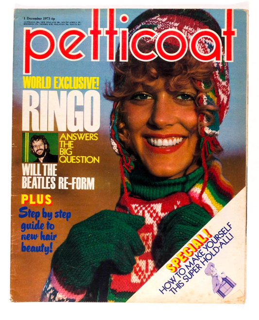 Ringo Starr ROLLING STONES Bag pattern PETTICOAT magazine 1 December 1973 Inca