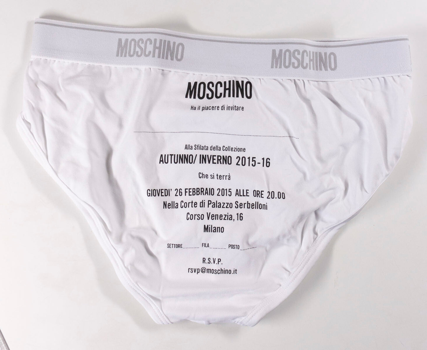 MOSCHINO Underpants SHOW INVITATION Autumn Winter 2015 Milan BNIB Y-Fronts PROMO