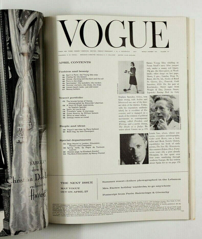 AUDREY HEPBURN Henry Clarke TANIA MALLET Eric Stemp SPORTSWEAR Vogue April 1961