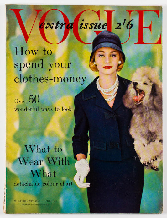 WHAT TO WEAR WITH Poodle dog VOGUE Mid February 1959 Extra Issue VTG 50s fashion