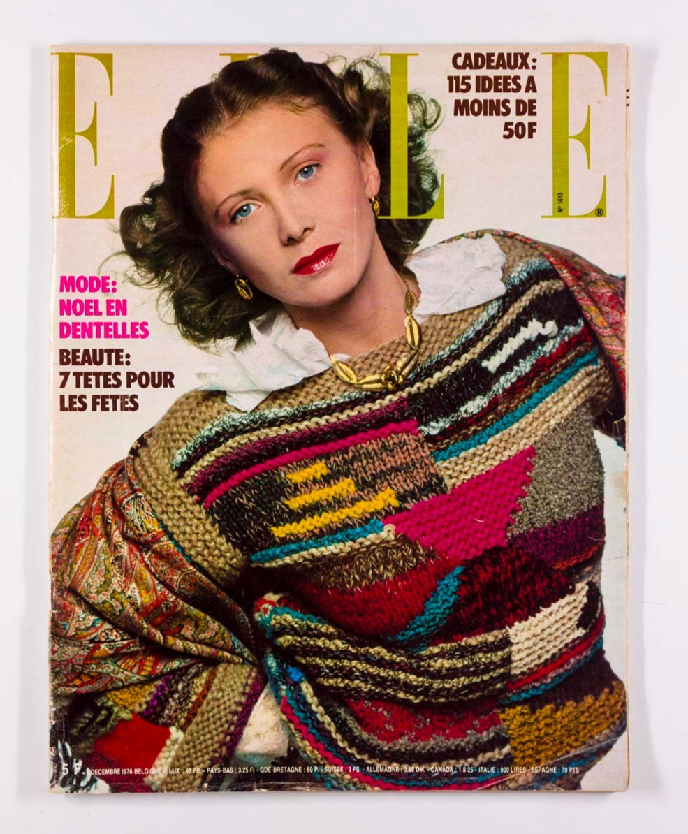 Knitwear CARRIE NYGREN Bill King  ELLE December 6 1976  Italian Collections RTW