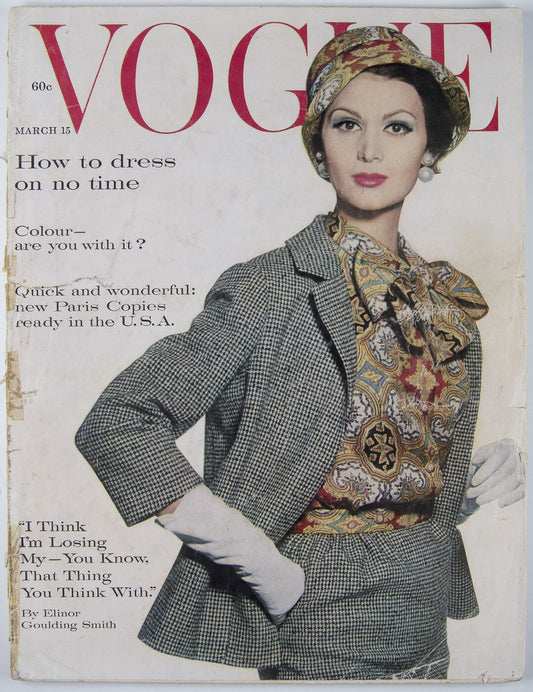 Rene Bouche HENRY CLARKE Jersey Suit COLETTE Paris BROOKLN ~ VOGUE March 15 1961
