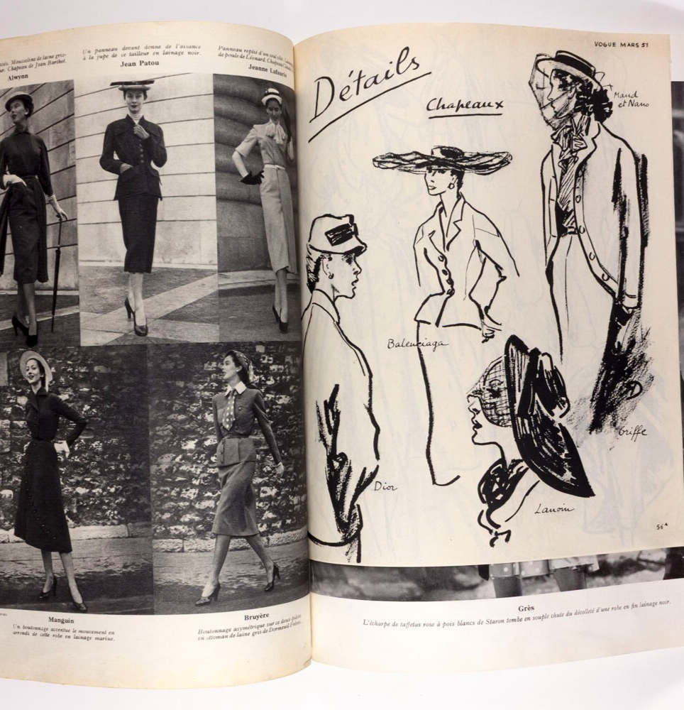 Balenciaga ROBERT DOISNEAU Tom Keogh PARIS VOGUE March 1951 Collections HERMES