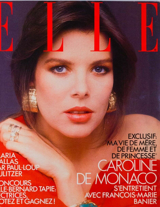 PRINCESS CAROLINE DE MONACO Maria Callas BERNARD TAPIE vtg FRENCH ELLE magazine