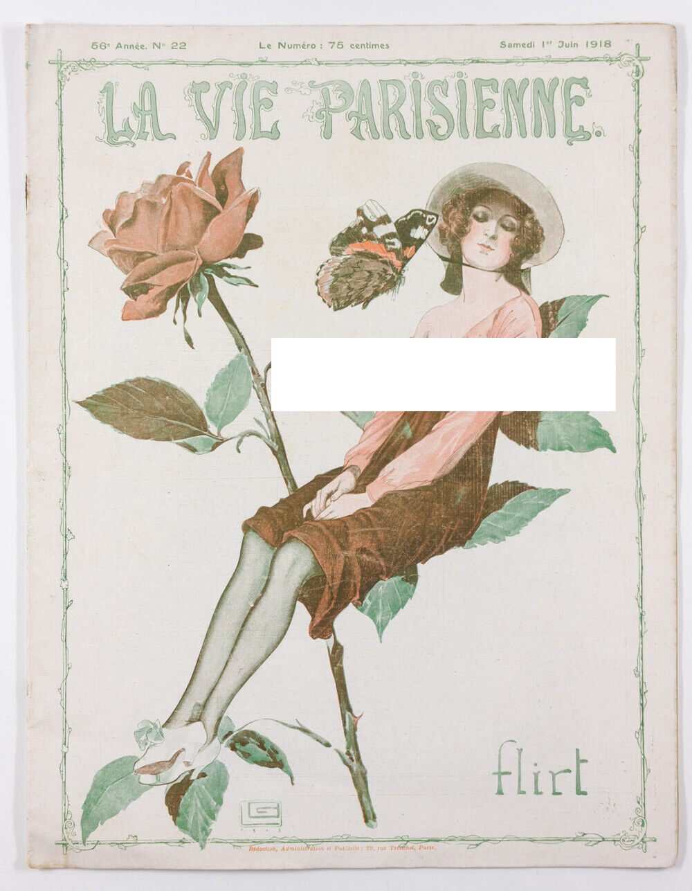 GEORGES LEONNEC Flirt ROSE La Vie Parisienne ILLUSTRATION magazine ~ 1 June 1918