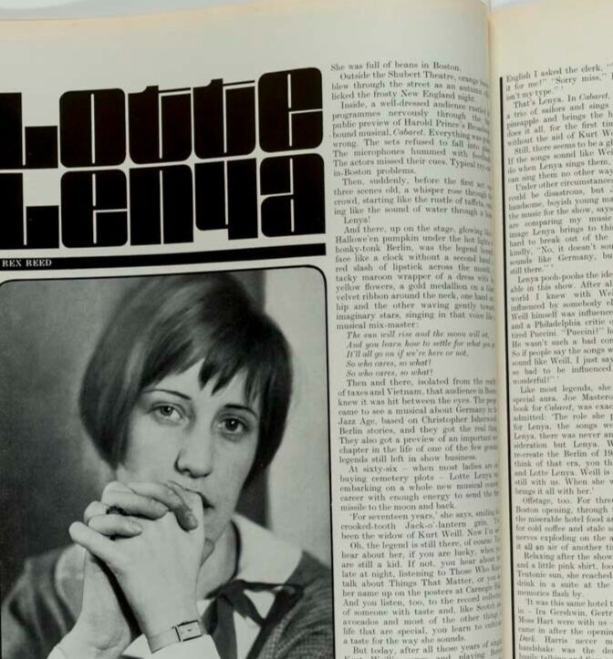 Penelope Tree CELIA HAMMOND Lotte Lenya GENEVIEIVE WAITE Nik Cohn QUEEN magazine