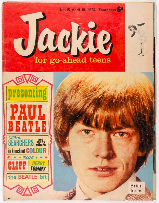 Brian Jones MICK FLEETWOOD The Beatles JACKIE MAGAZINE April 1964 GRAZINA FRAME