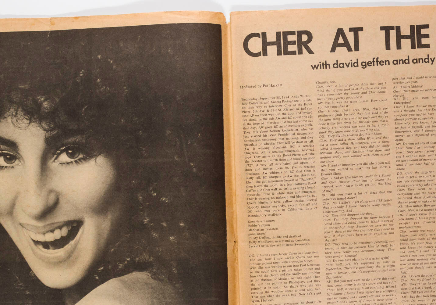 Cher BROOKE SHIELDS Mae West TODD RUNDGREN Peter Hujar WARHOL Interview magazine