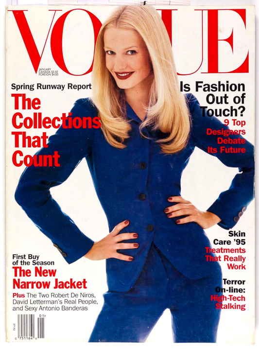 Karen Mulder VERSACE Antonio Banderas VOGUE January 1995 Runway COLLECTIONS vtg