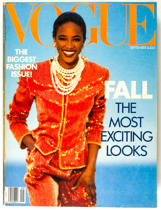 NAOMI CAMPBELL 1st black September Vogue model DEMARCHELIER Tatjana Patitz 1989