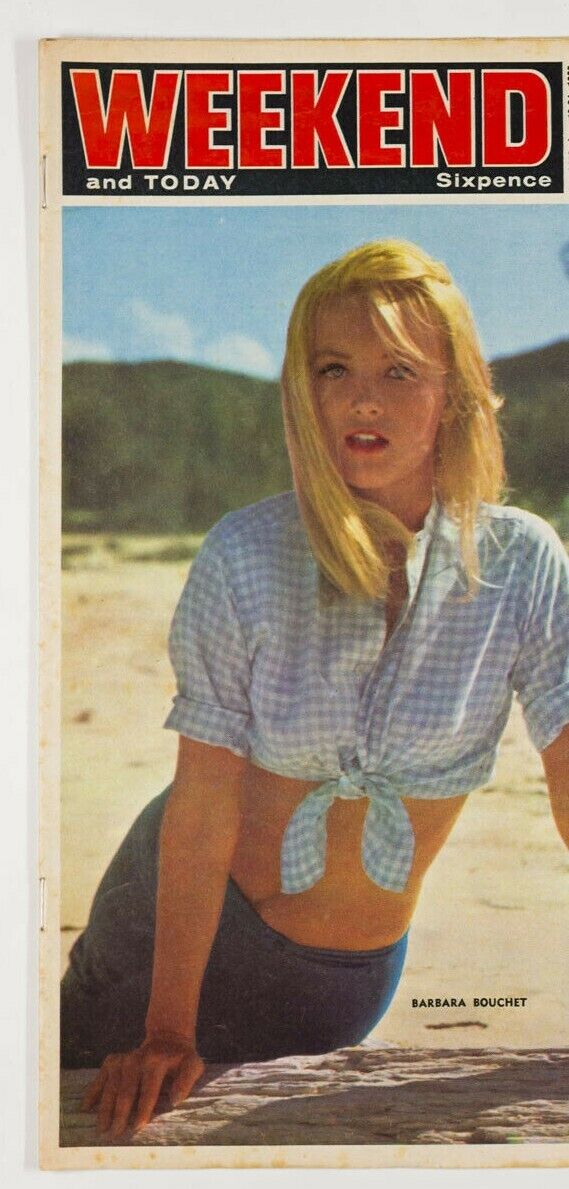 BARBARA BOUCHET cover RARE Weekend & Today 1960s British film movie magazine VTG