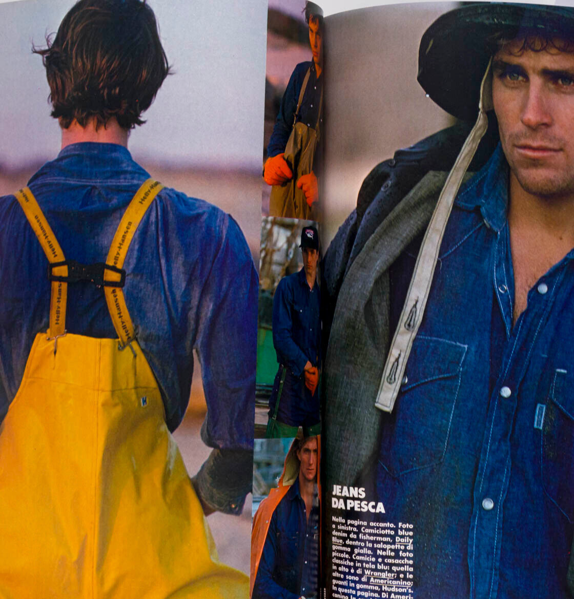 ANDY WARHOL Matt Dillon BRUCE WEBER Blue Denim Jeans ALDO FALLAI L'uomo Vogue 80