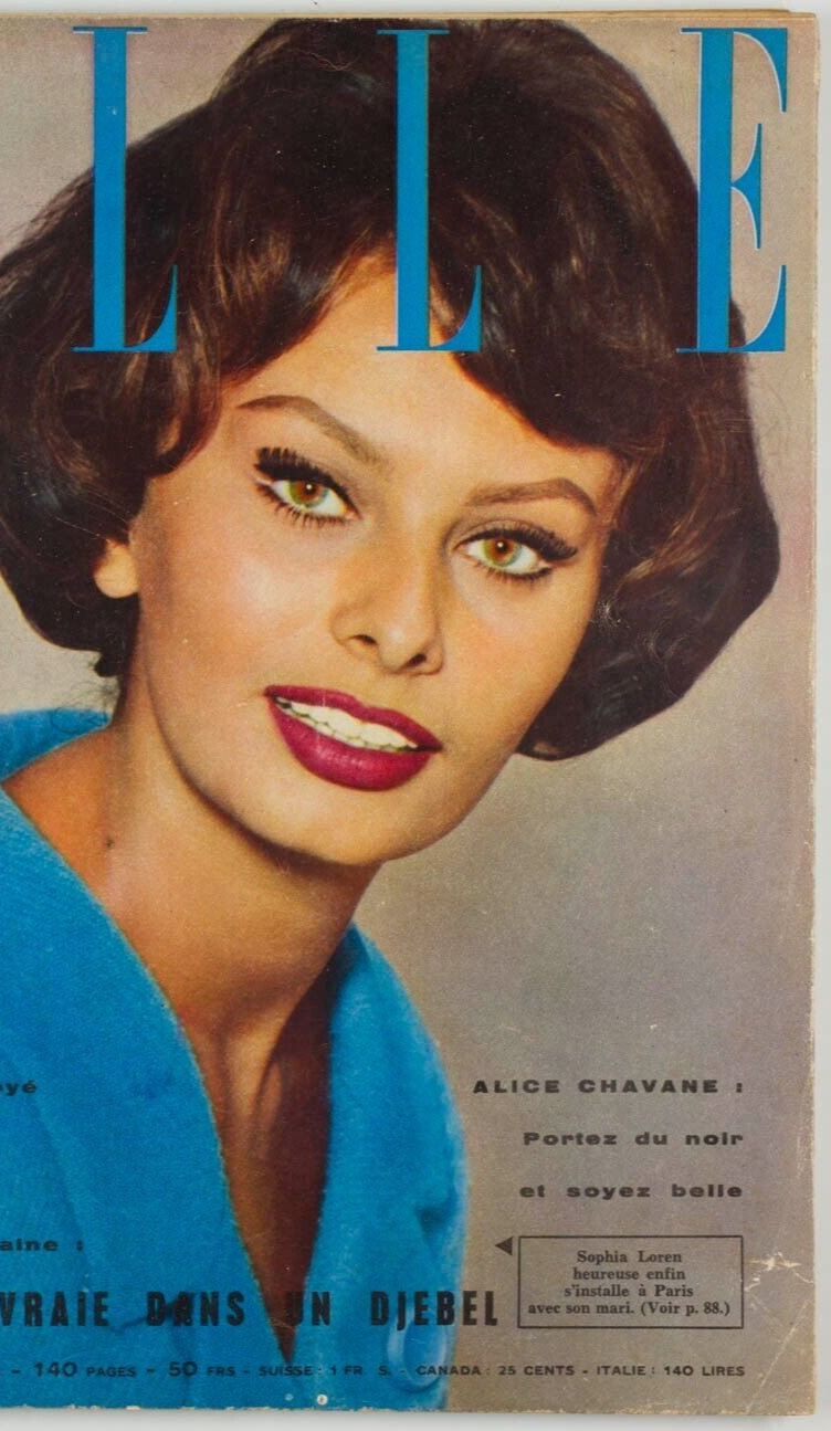 SOPHIA LOREN Alice Chavane ALGERIA Stanislas Fontaine  FRENCH ELLE magazine 50's