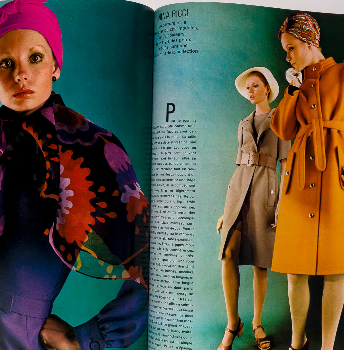 SPRING COLLECTIONS Saint Laurent RENE GRUAU L'Officiel magazine March 1971 DIOR