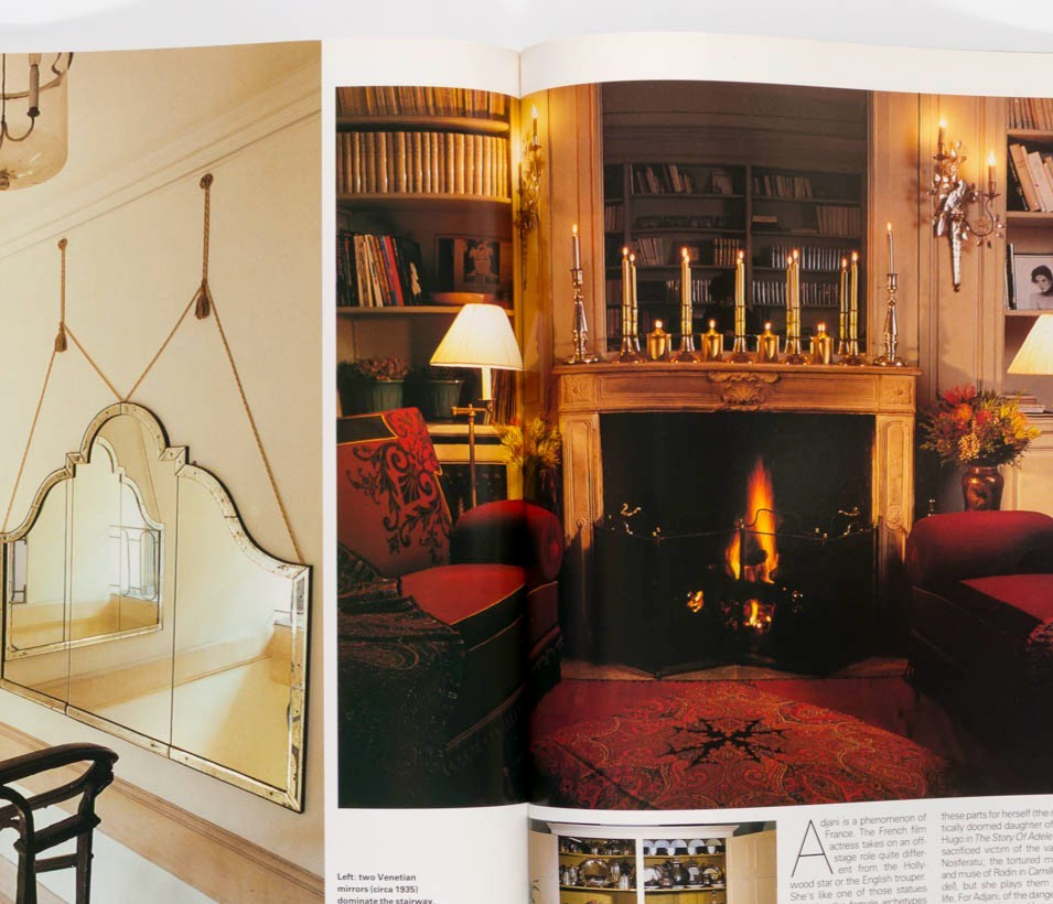 Isabelle Adjani CHRISTOPHER GIBBS Ascher ELLE Decoration February 1991 Fortuny