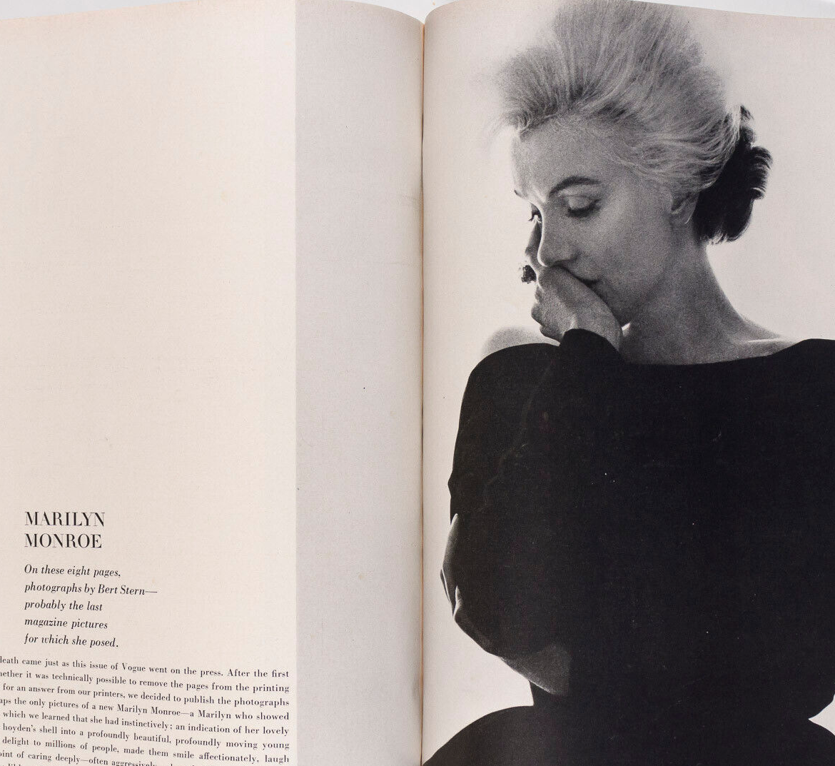 MARILYN MONROE Bert Stern WILLIAM KLEIN Vogue 1962 Sept ART KANE Kecia Nyman HBC