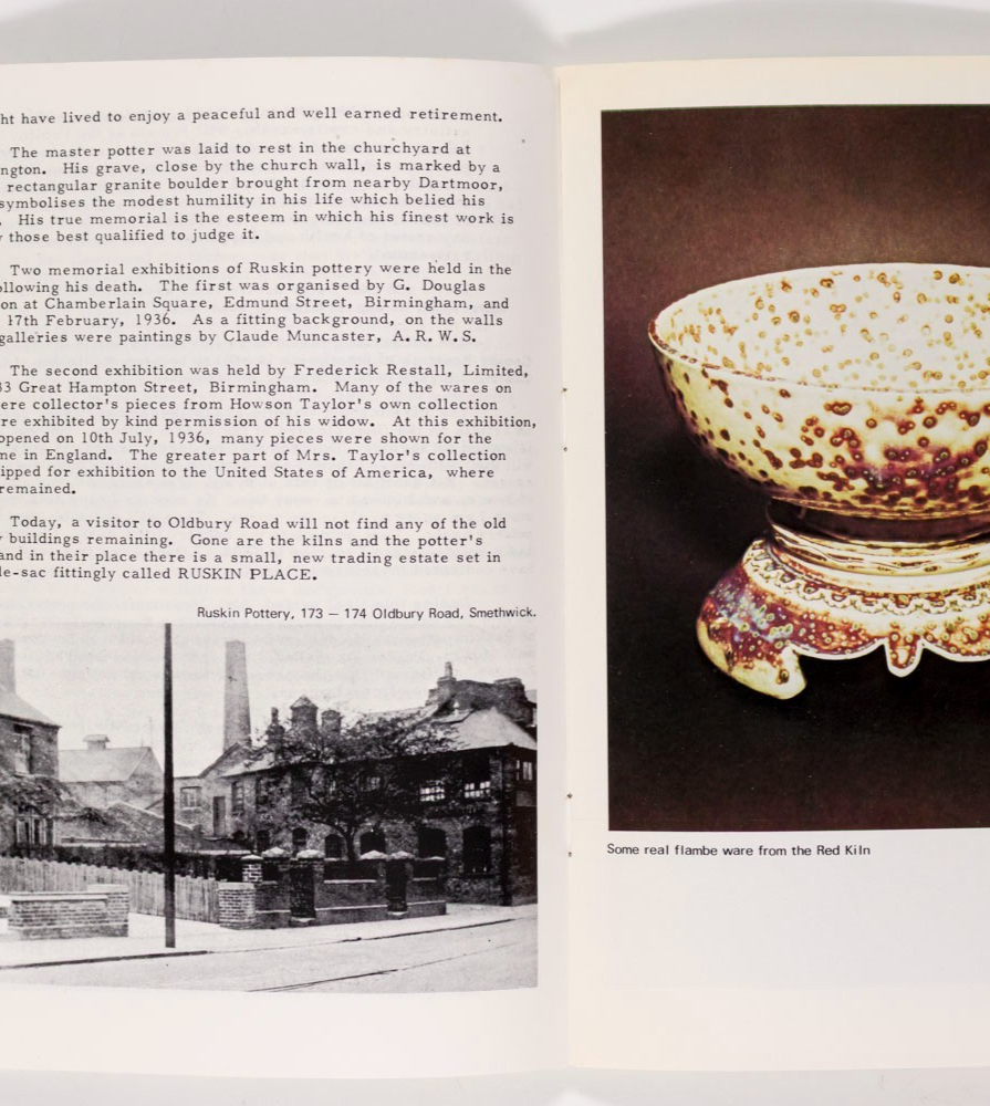 RUSKIN POTTERY James H Ruston METROPOLITAN BOROUGH OF SANDWELL guide 1975 book