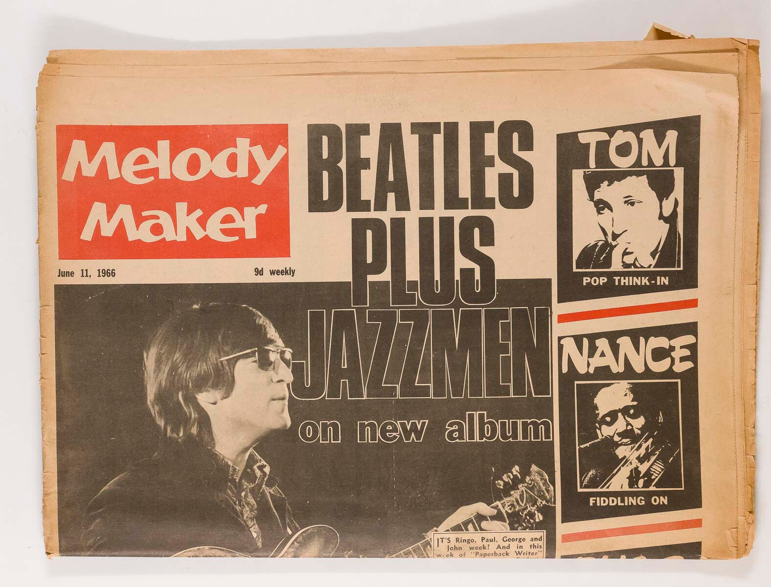 JOHN LENNON The Beatles TOM JONES Ravi Shankar UK Jazz MELODY MAKER June 11 1966