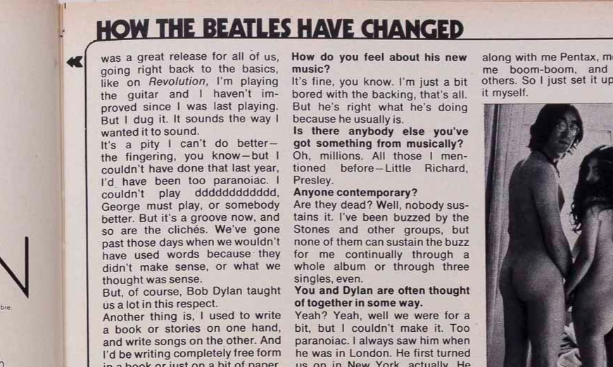 JOHN LENNON Beatles INTERVIEW Exclusive 19 MAGAZINE October 1969