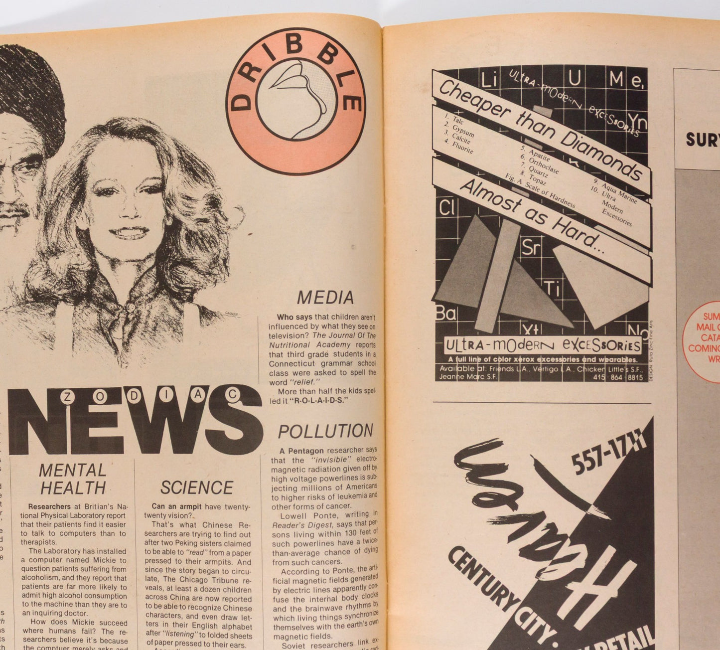 MICK JAGGER Rusty Schweickart CAPTAIN BEEFHEART Wet Gourmet Bathing magazine '80