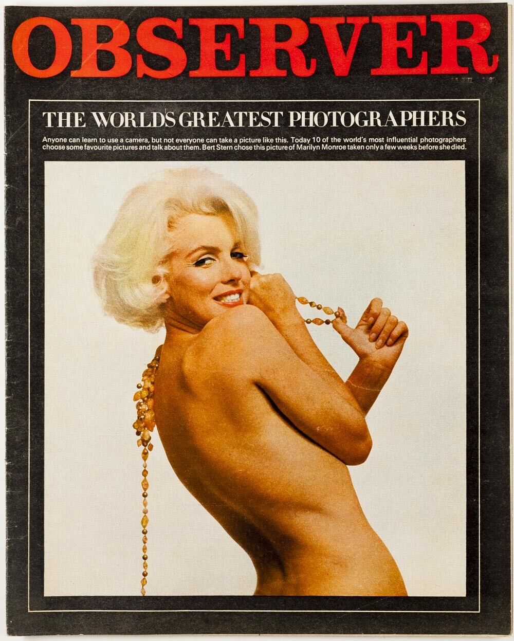 MARILYN MONROE LAST PHOTO BERT STERN Julie Andrews IRVING PENN Observer Magazine