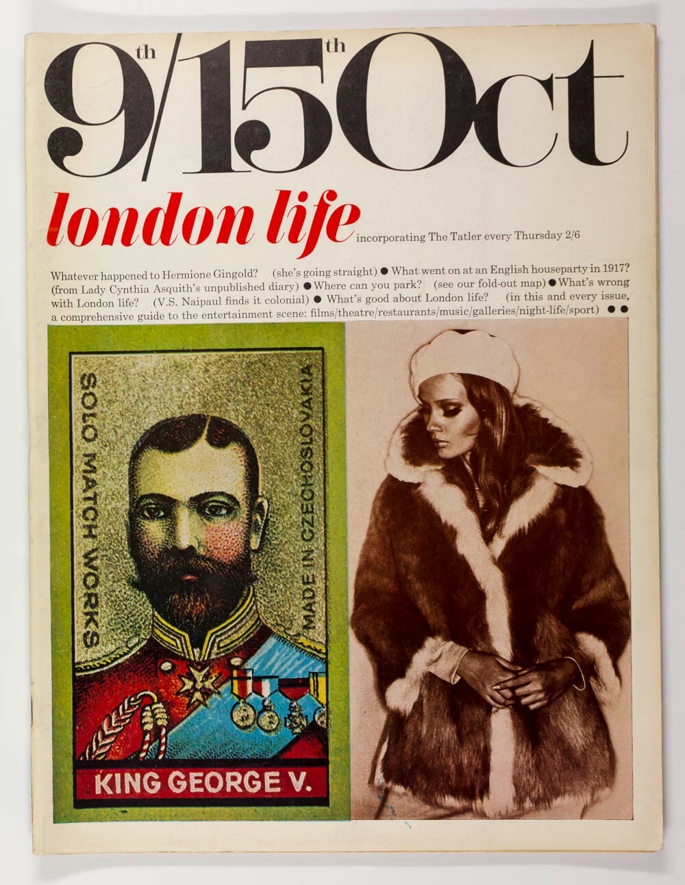 DONOVAN Diana Rigg JEAN SHRIMPTON London Life magazine October 1965 Scarfe EDNA